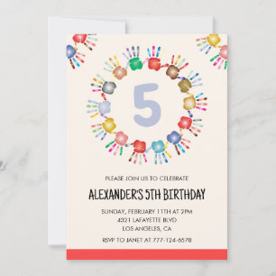 Kleurrijke kinderfeest uitnodigingen voor kleuters