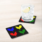 Kleurrijke kip kartonnen onderzetters (Insitu)