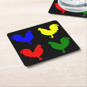 Kleurrijke kip kartonnen onderzetters (Schuin)