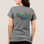 Kleurrijke kip Tri-Blend shirt (Achterkant)