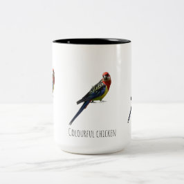 Kleurrijke kip tweekleurige koffiemok