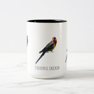 Kleurrijke kip tweekleurige koffiemok