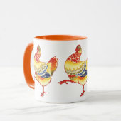 Kleurrijke kip uit de boerderij uit vroeger tijden mok (Voorkant links)