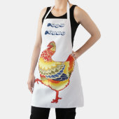 Kleurrijke kip uit de boerderij uit vroeger tijden schort (Insitu)