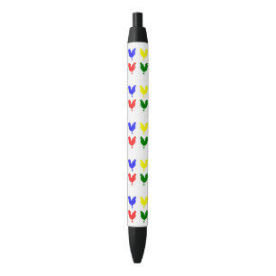 Kleurrijke kip zwarte inkt pen
