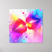 Kleurrijke Kiss Splash Design Canvas Afdruk (Voorkant)