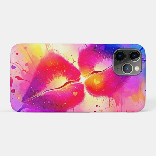 Kleurrijke Kiss Splash Design Case-Mate iPhone Case (Achterkant (horizontaal))