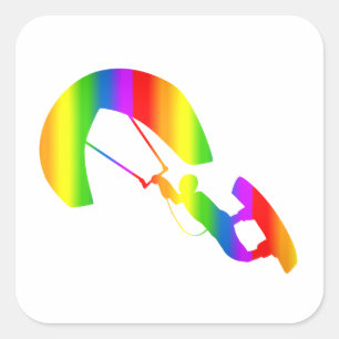 Kleurrijke Kitesurfen Regenboog Sticker