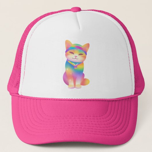 Kleurrijke Kitten Baseball Hat Trucker Pet (Voorkant)