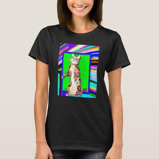 Kleurrijke kitten kat meme t-shirt (Voorkant)