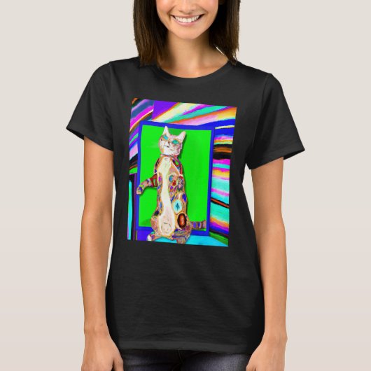 Kleurrijke kitten kat meme t-shirt (Voorkant)
