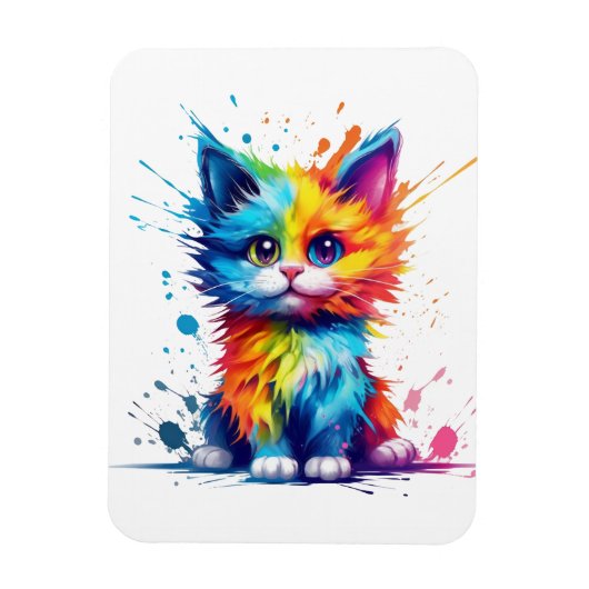 Kleurrijke kitten magneet (Verticaal)