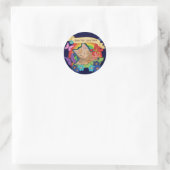 Kleurrijke Kitten met Scroll Sticker (Tas)