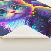 "Kleurrijke kitten" Sherpa Deken (3/4)