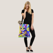 Kleurrijke kitten tote bag (Op model)