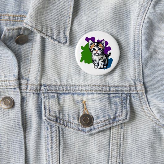 Kleurrijke Kitteninktspat Knop Ronde Button 5,7 Cm (In situ)