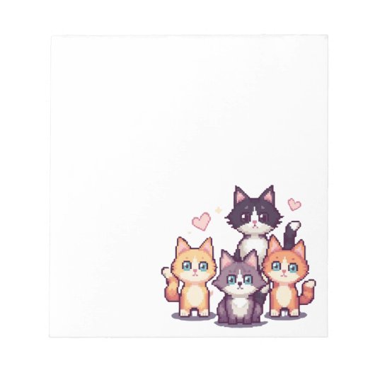 Kleurrijke Kittens Met Pixels  Notitieblok (Voorkant)