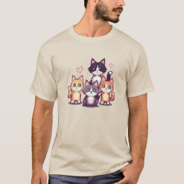Kleurrijke Kittens Met Pixels  T-shirt