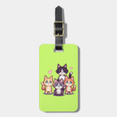 Kleurrijke Kitties Met Pixels  Bagagelabel (Voorkant verticaal)