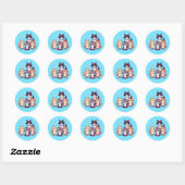Kleurrijke Kitties Met Pixels Ronde Sticker (Vel)