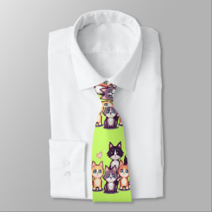 Kleurrijke Kitties Met Pixels Stropdas