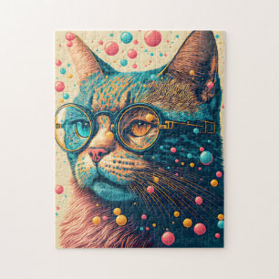 Kleurrijke Kitty Cat Illustratie Legpuzzel