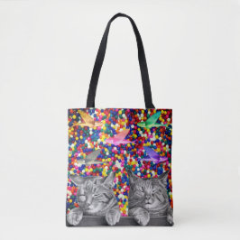 Kleurrijke Kitty Dromen Tote Bag