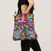 Kleurrijke Kitty Dromen Tote Bag (Dichtbij)