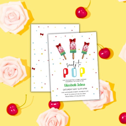 Kleurrijke klaar om Pop Ice Cream Baby shower Kaart