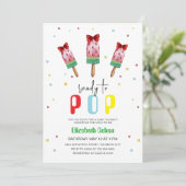 Kleurrijke klaar om Pop Ice Cream Baby shower Kaart (Staand voorkant)