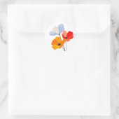 Kleurrijke Klaproos Bloem Ronde Sticker (Tas)