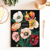 Kleurrijke Klaproos Bloemen Aangepaste Naam Planner