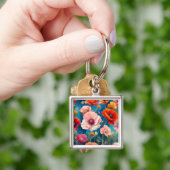 Kleurrijke klaprozen bloementuin-47569 sleutelhanger (Hand)