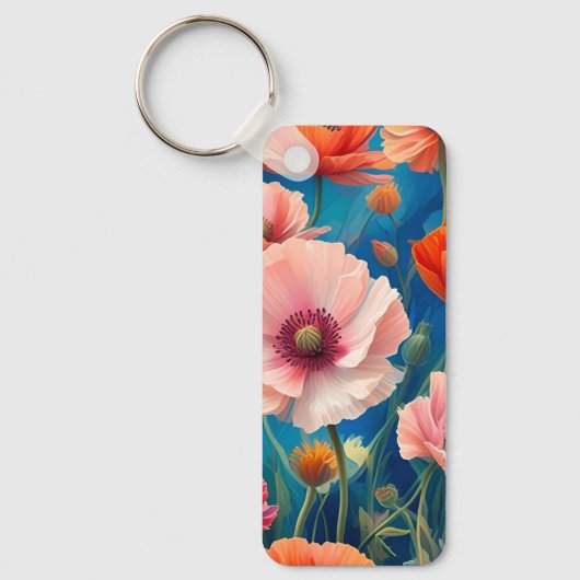 Kleurrijke klaprozen bloementuin-47569 sleutelhanger (Voorkant)