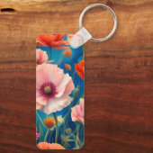 Kleurrijke klaprozen bloementuin-47569 sleutelhanger (Achterkant)