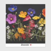 Kleurrijke klaprozen en andere bloemen sticker (Vel)