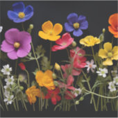 Kleurrijke klaprozen en andere bloemen sticker (Voorkant)