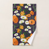 Kleurrijke klaprozen en madeliefjes, sinaasappel e bad handdoek (Handdoek)