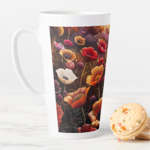 Kleurrijke klaprozen latte mok