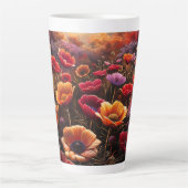 Kleurrijke klaprozen latte mok (Voorkant)