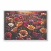 Kleurrijke Klaprozen Sticker (Voorkant)