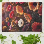 Kleurrijke klaprozen theedoek (Gevouwen)