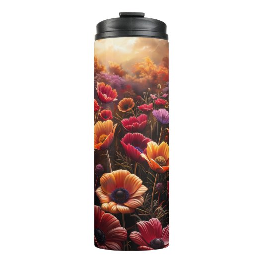 Kleurrijke klaprozen thermosbeker (Voorkant)