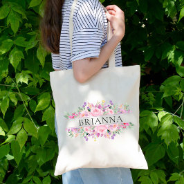 Kleurrijke Klasse Bloemen Bruidsmeisje Aangepaste  Tote Bag