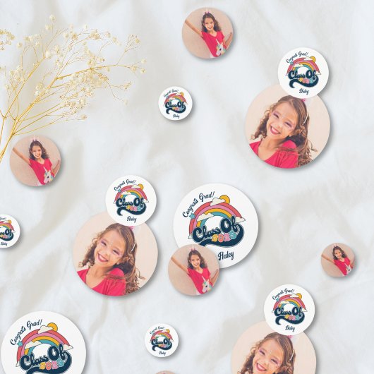 Kleurrijke Klasse van 2025 Afstuderen Foto Confett Confetti