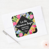 Kleurrijke Klasse van 2025 Inspirerend Afstuderen Vierkante Sticker (Envelop)