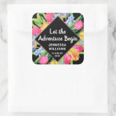 Kleurrijke Klasse van 2025 Inspirerend Afstuderen Vierkante Sticker (Tas)