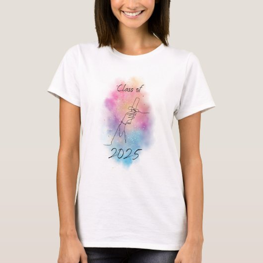 Kleurrijke Klasse van 2025 T-shirt (Voorkant)
