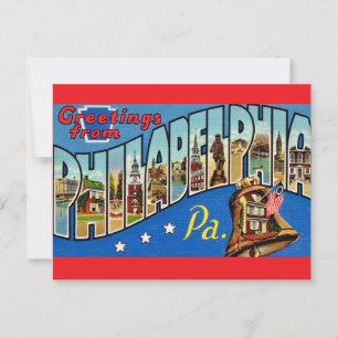 Kleurrijke klassieke Philadelphia Briefkaart