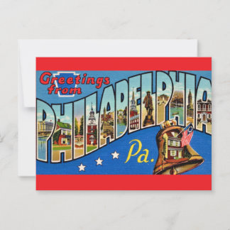 Kleurrijke klassieke Philadelphia Briefkaart